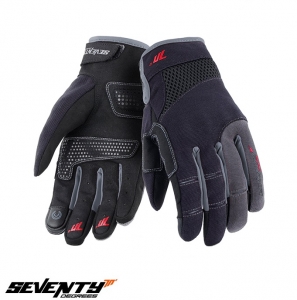 Men's Urban Summer Seventy Model SD-C48 Black/Grey Motorcycle Gloves - Touchscreen Fingers - Black/Grey, L (9 cm)