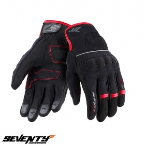 Men's Urban Summer Seventy Model SD-C54 Black/Red Gloves - Tactile Fingers - Black/Red, L (9 cm)