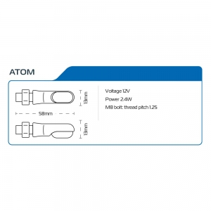 Mini indicadores de motocicleta Atom (58x13mm) - conjunto - Oxford