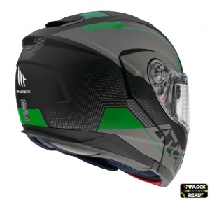 Modulaire helm MT Atom SV Quark A6 groen fluor mat Pinlock klaar