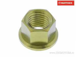 Moer met kraag Pro Bolt M12 x 1,25 mm titanium goud - JM