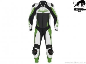 Mono de moto Furygan Leather Apex Blanco-Negro-Verde (alb-negru-verde) - Furygan