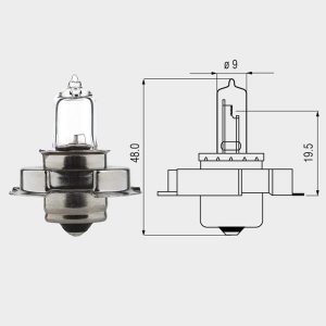 Motopro - Żarówka halogenowa 12V - 15W P26S