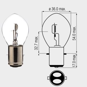 Motopro - Ampoule normale 12V - 25/25W BA20D