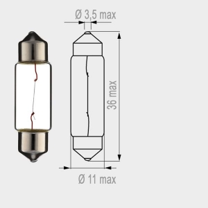 Motopro - Bec normal 12V - 5W cu guler 37mm