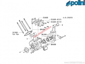 Motor housing SPX (1700090) - Peugeot 103 / 103 SPX 50 / 104 / 105 / GL 10 - Polini