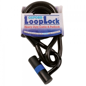 Motorcycle Anti-Theft Lock with Loop, Cable, and Padlock 2 m x 15 mm - Oxford