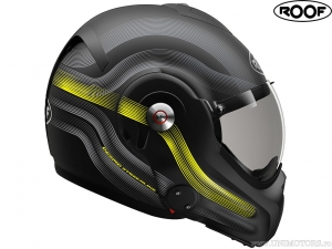 Motorcycle Helmet Roof Desmo Streamline Matt Black-Steel-Yellow Fluo (black-steel-matte yellow fluo)