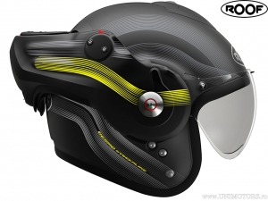 Motorcycle Helmet Roof Desmo Streamline Matt Black-Steel-Yellow Fluo (black-steel-matte yellow fluo)