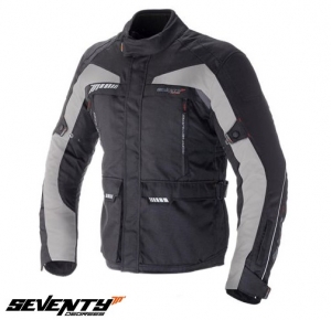 Motorcycle Jacket for Men Touring Seventy Summer/Winter Model SD-JT41 Color: Black/Grey - Black/Grey, 4XL