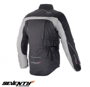 Motorcycle Jacket for Men Touring Seventy Summer/Winter Model SD-JT41 Color: Black/Grey - Black/Grey, 4XL