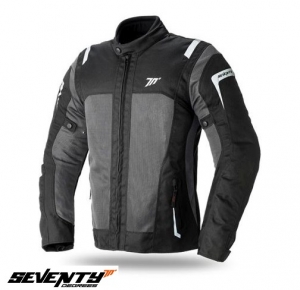 Motorcycle Jacket Men's Touring Seventy Summer Model SD-JT44 Color: Black/Gray - Black/Gray, XXL