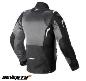 Motorcycle Jacket Men's Touring Seventy Summer Model SD-JT44 Color: Black/Gray - Black/Gray, XXL