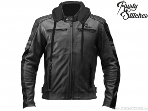 Motorcycle Jacket with Hood Rusty Stitches Jari Black-Grey (black-grey) - Rusty Stitches