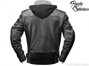 Motorcycle Jacket with Hood Rusty Stitches Jari Black-Grey (black-grey) - Rusty Stitches