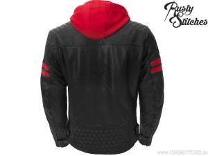 Motorcycle Jacket with Hood Rusty Stitches Jari Black-Red (Black-Red) - Rusty Stitches