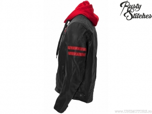 Motorcycle Jacket with Hood Rusty Stitches Jari Black-Red (Black-Red) - Rusty Stitches