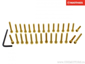 Motorcycle Pro Bolt Aluminum Gold Screw Set - Kawasaki ZX-6R 636 C Ninja ('05-'06) - JMT