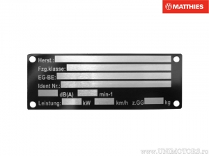 Motorcycle series plate - JM