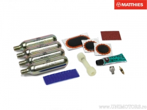 Motorcycle tire repair kit + CO2 cartridges - JM