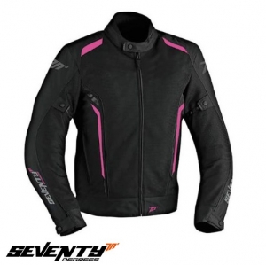 Motorjack voor dames Touring Seventy model SD-JT36 kleur: zwart/roze - Zwart/roze, L