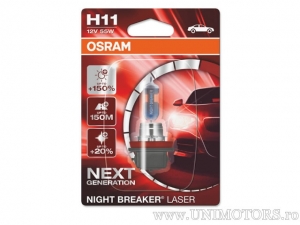 Motoronderdeel H11 PGJ19-2 Night Breaker Laser 12V 55W blister - Osram