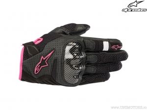 Motoros kesztyűk Stella SMX-1 Air v2 (fekete/rózsaszín) - Alpinestars