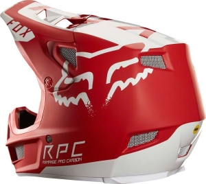 MTB-Casca Rampage Pro Carbon Motoronderdeel beschrijving: Rood/wit: Maat - L