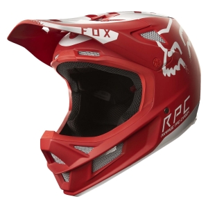 MTB-Casco Rampage Pro Carbon Moth rojo/blanco: Tamaño - L