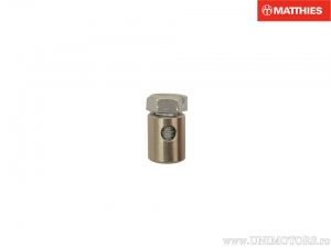 Nippel met schroef lengte: 7,0 mm - diameter gat: 2,3 mm - buitendiameter: 6,0 mm - JM naar EX