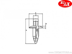 Nit plastic pentru diametru gaura 5.0mm set 10 buc - Yamaha XJR 1300 C / XVS 1300 Custom XVS1300CU / YP 400 Majesty - TourMax