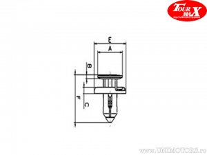 Nit-Plastik für Lochdurchmesser 7,2mm Satz von 10 Stück - Honda CB 1300 / CBR 600 / GL 1800 / NT 650 / TRX 350 / VFR 1200 - To