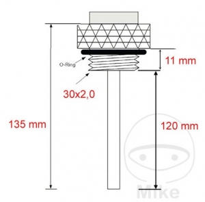 Olietemperatuurmeter - Aprilia Pegaso 600 ('90-'92) / BMW F 650 650 ('97-'00) / Yamaha SR 500 G Gussrad ('79-'83) - JM