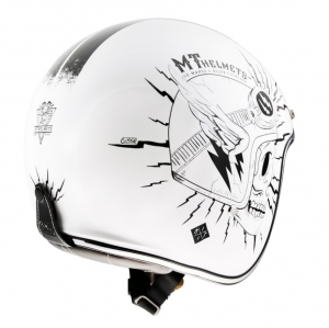 Open face helmet MT Le Mans 2 SV Diler B0 shiny white (integrated sun visor)