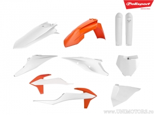 Orange/White Plastic Set - KTM SX 125 / SX 250 / SX-F 250 ie 4T / SX-F 450 ie / SX-F 450 ie Herlings Replica - Polisport