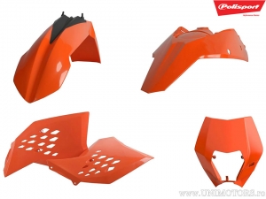 Oranje plastic set - KTM EXC 125 / EXC 200 / EXC 250 / EXC 450 R / EXC-F 250 ('08-'11) / EXC 530 ('10-'11) - Polisport