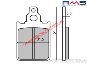 Organiczna klocki hamulcowe przednie - Italjet Formula / Piaggio Quartz / Skipper 125 / Skipper 150 / Vespa PX125 / PX150 / PX20