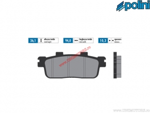 Original front brake pads (94x36.1x10.3mm) - 1740100.F - Polini