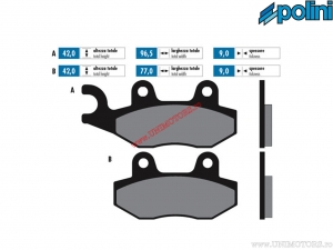 Original front brake pads (96.5x42x9mm / 77x42x9mm) - Polini