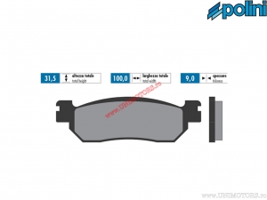 Original Rear Brake Pads (100x31.5x9mm) - Polini