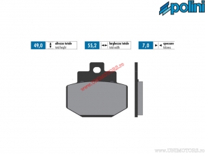 Original Rear Brake Pads (55.2x49x7mm) - Polini