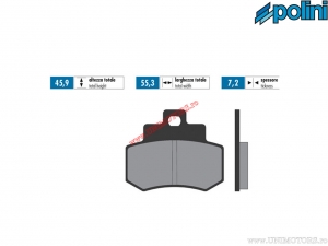 Original rear brake pads (55.3x45.9x7.2mm) - Polini