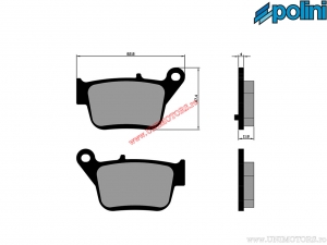 Original rear brake pads (82.8x47.4x11.8x4mm) - Polini