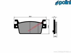 Original Rear Brake Pads (85.5x37.86x8.8x4mm) - Polini