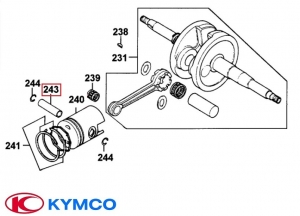 Originele zuigerbout - Kymco B&W / Cobra / Dink (Afstandhouder) / People / Super 9 / Sniper / Top Boy / Yup 2T 50cc D39mm - Kymc