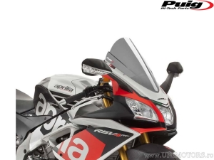 Para-brisa de corrida Puig em cinza escuro - Aprilia RSV4 1000 RR ABS ('15-'18) / RSV4 1000 RF Racing Factory ABS ('18-'19) - Pu