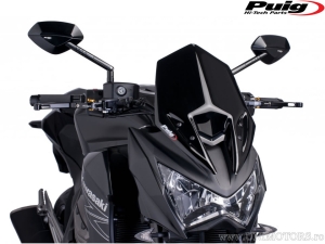 Para-brisa racing Puig preto para motocicletas naked - Kawasaki Z 800 A ('13-'16) / Z 800 B ABS ('13-'17) / Z 800 C E-Version ('