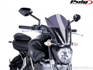 Parabrezza touring Puig New Generation per naked fumé scuro - Yamaha MT-07 700 ('14-'16) / MT-07 700 A ABS ('14-'16) - Puig