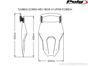 Parabrezza Touring Puig Visiera fumé - Honda CRF 1100 A Africa Twin ABS ('20) - Puig