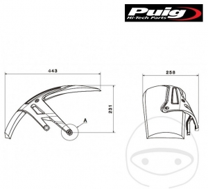 Parafango posteriore Puig - BMW R 1250 R ABS ('19-'20) / BMW R 1250 R ABS DTC ('19-'20) - JM